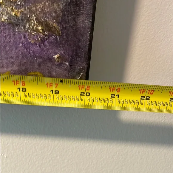 Abstract Gold and Purple Textured Forest Canvas Art 20 in x 16 in - Picture 6 of 8